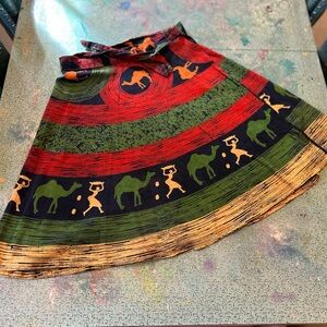 Vintage Camel Wrap Skirt